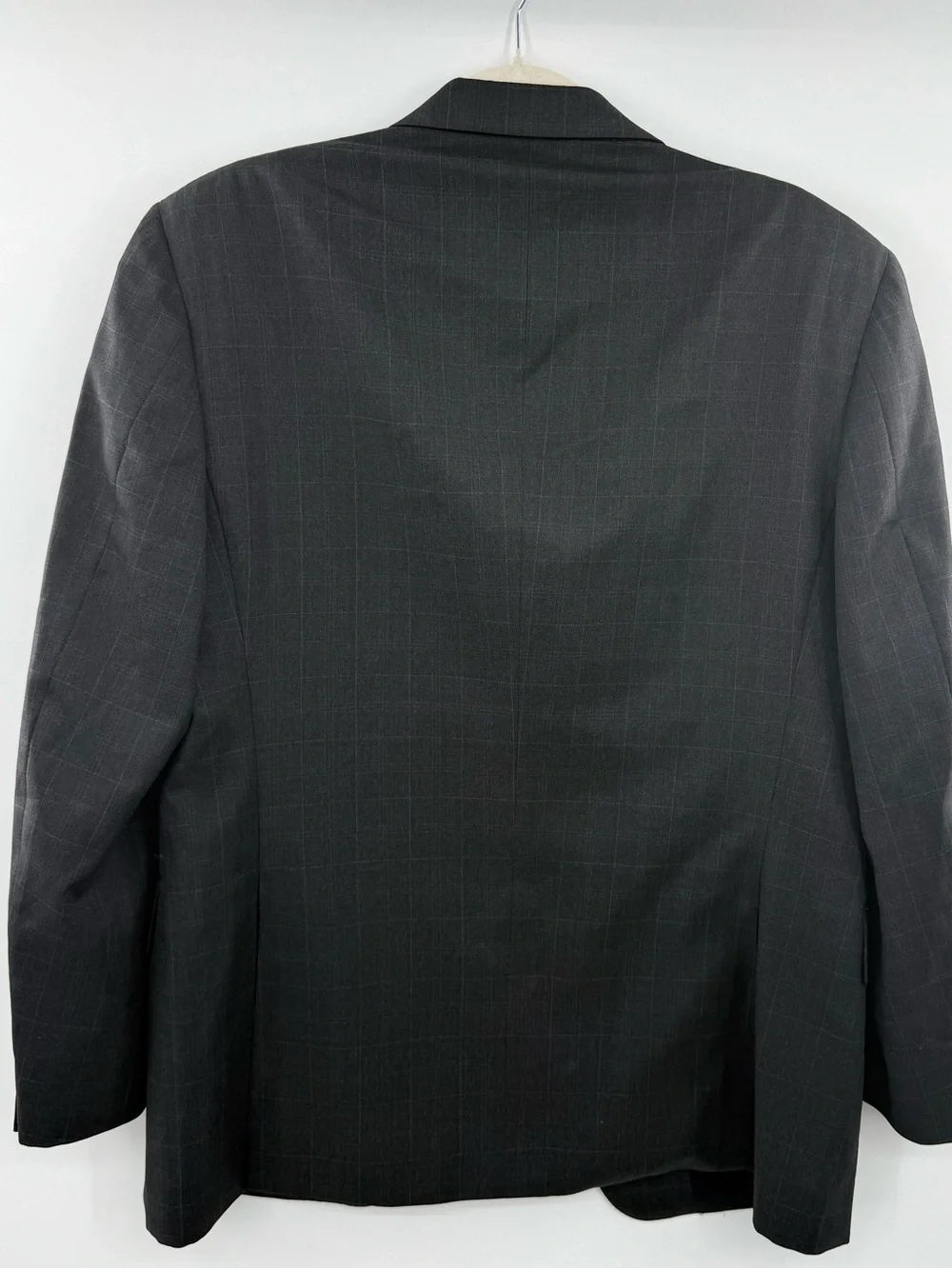 Canali Saks Fifth Avenue Mens 42R Wool Windowpane Blazer Sport Coat Italy Gray